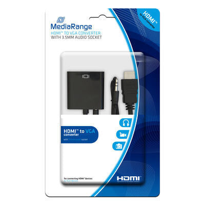 MediaRange MRCS167 видео кабель адаптер HDMI VGA (D-Sub) + 3,5 мм Черный