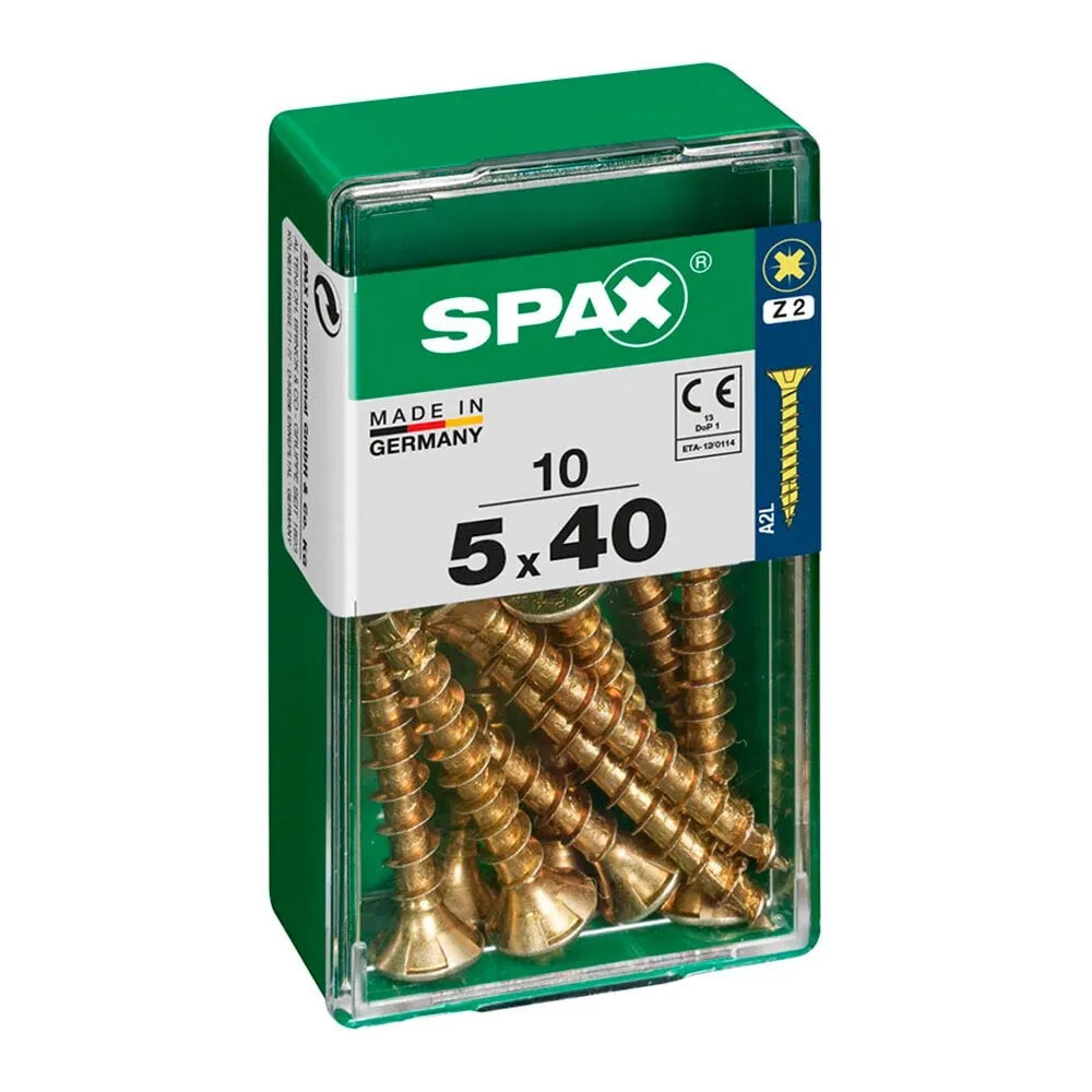 SPAX Yellox 5.0x40 mm Flat Head Wood Screw 10 Units