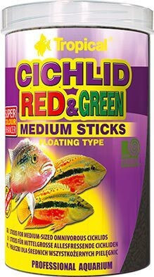 Корм для рыб Tropical Cichlid Red&Green Medium Sticks - puszka 250 ml/90 g