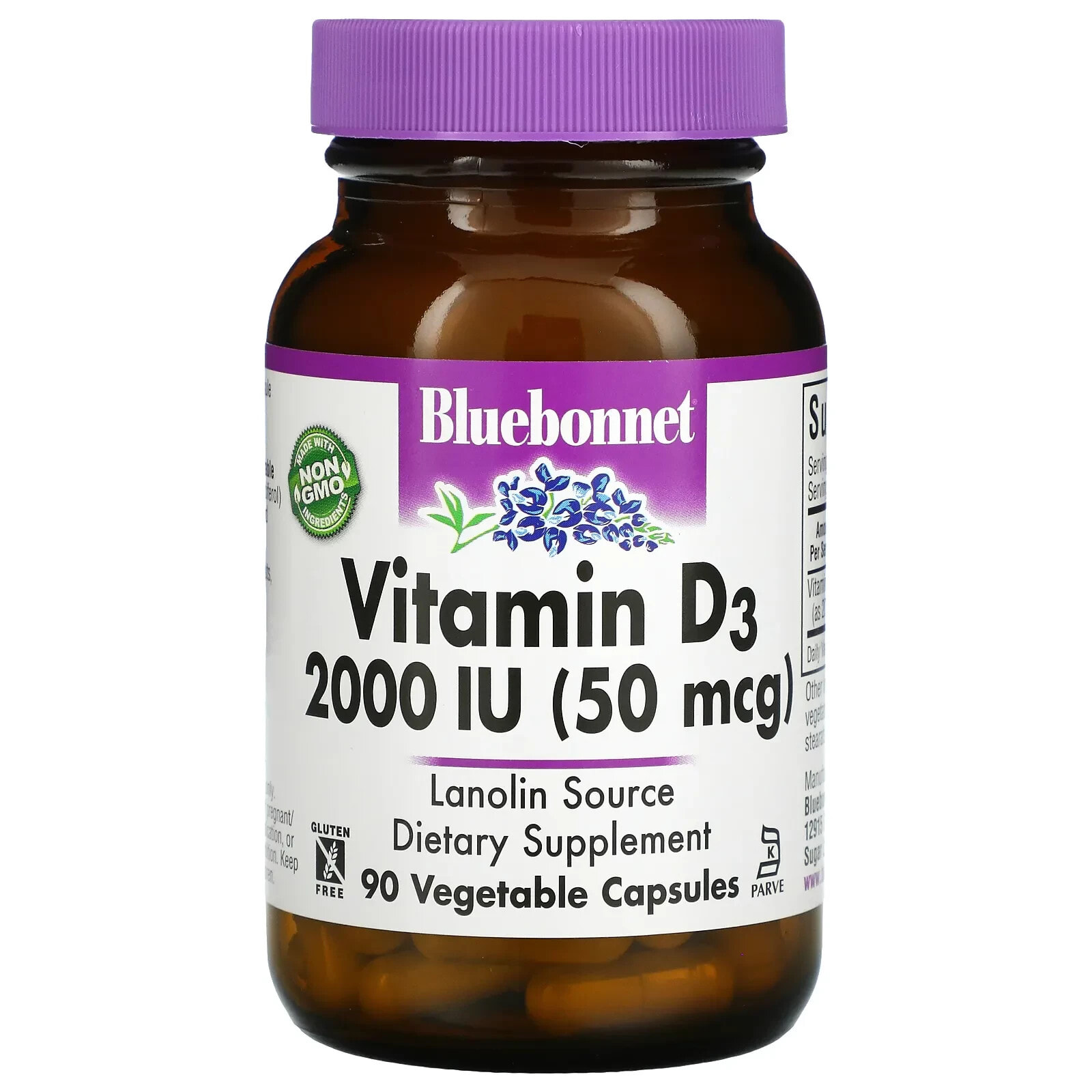 Bluebonnet Nutrition, Vitamin D3, 1,000 IU (25 mcg), 100 Softgels