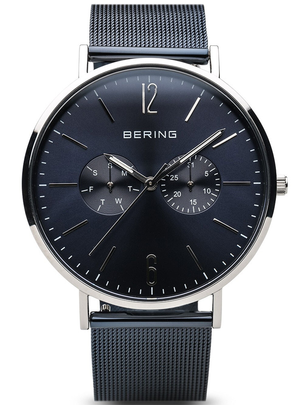 Мужские наручные часы с синим браслетом Bering 14240-303 Classic Mens 41mm 3ATM
