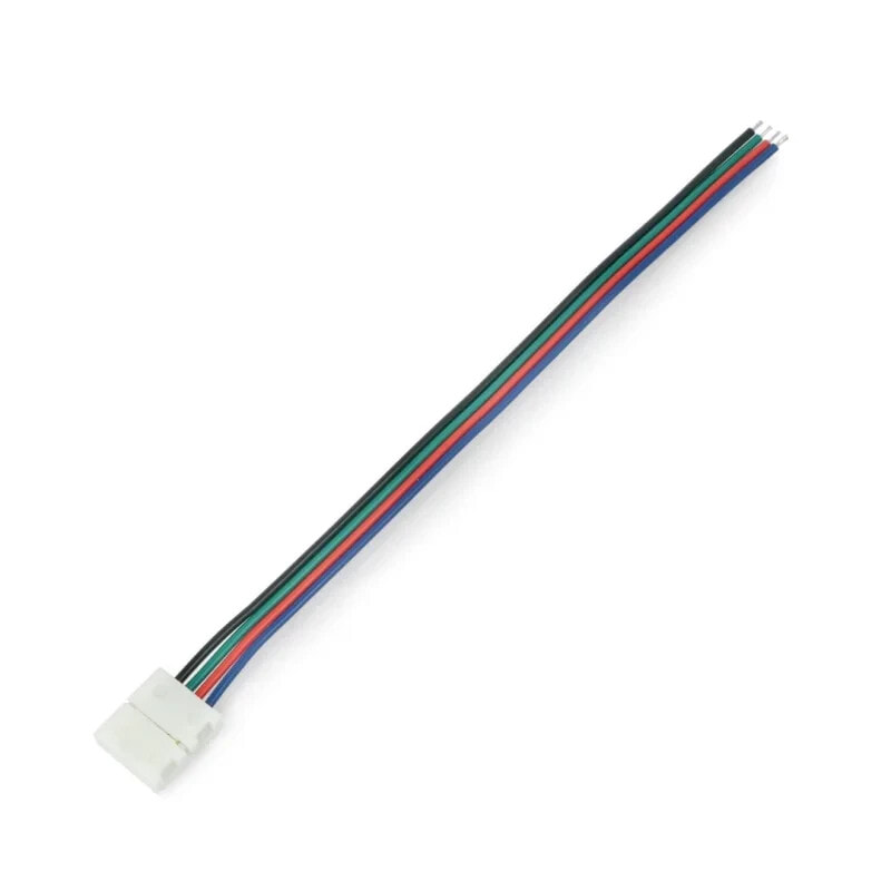 Connector for strips LED RGB 10mm 4 pin with two clamp - 14cm