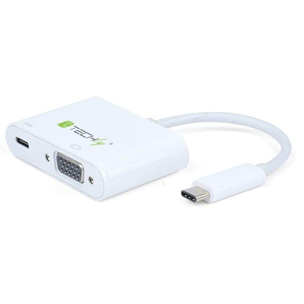 Techly IADAP-USB31-VU31 кабельный разъем/переходник USB type C VGA/USB C Белый