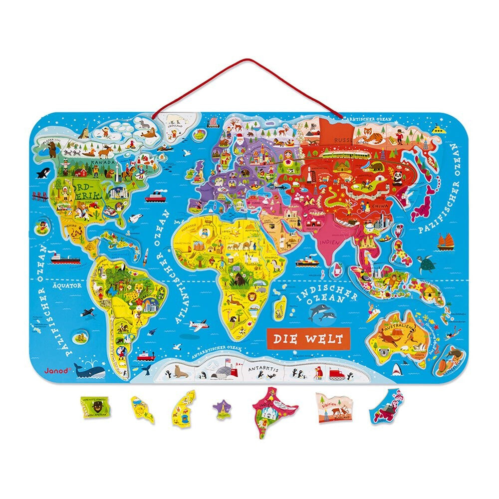 JANOD Magnetic World Map German Version Puzzle