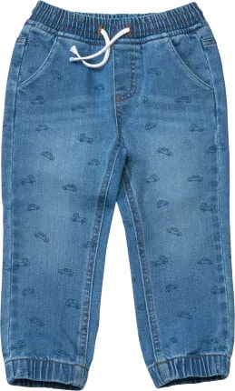 Jeans mit Auto-Muster & weitem Schnitt, blau, Gr. 104, 1 St