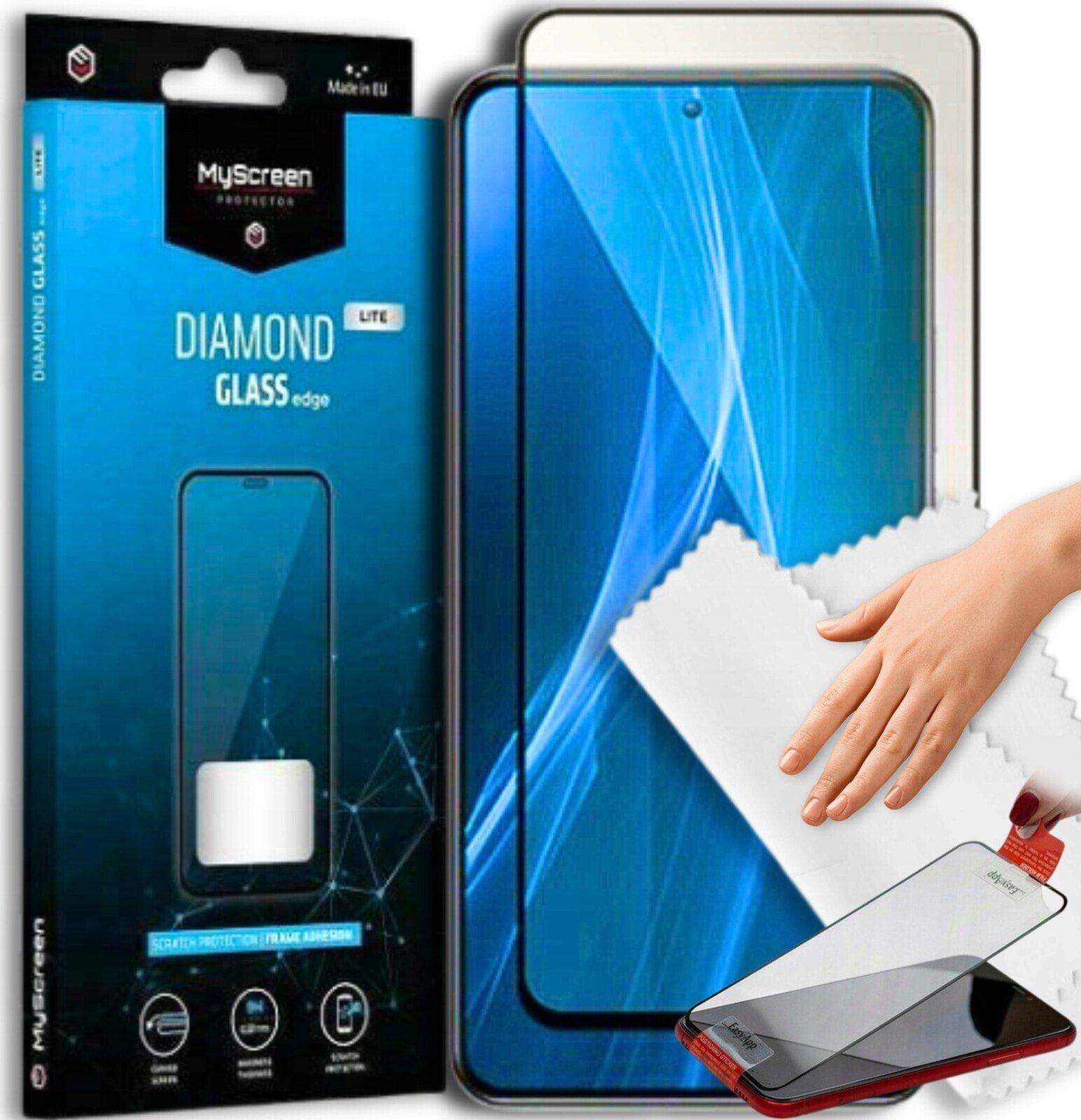 MyScreen Protector Xiaomi Redmi 14C - Szkło hartowane na lekko zaokrąglone ekrany DIAMOND GLASS LITE edge FULL GLUE