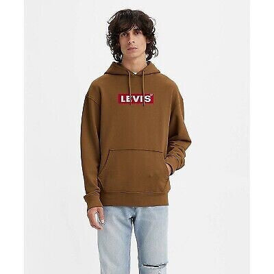 Levi's Men's Casual Fit Box Tab Logo Pullover Sweatshirt - Dark Brown S