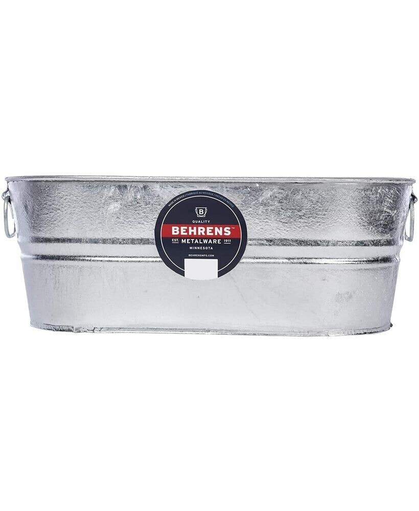 Behrens hot Dipped Galvanized Steel Oval Planter/Tub 5.5 gal Silver