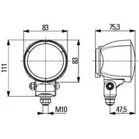 Hella 1G0 996 176-001 - H3 - Halogen - 12 - 24 V - Germany - 83 mm - 76 mm