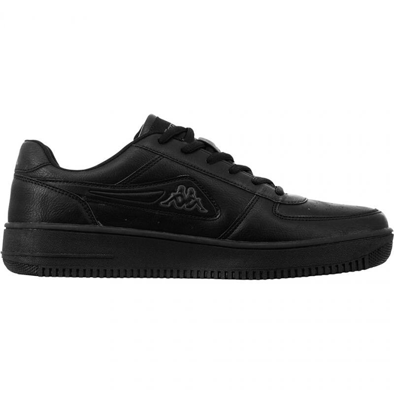 Мужские кроссовки повседневные черные кожаные низкие демисезонные Shoes Kappa Bash M 242533 1116