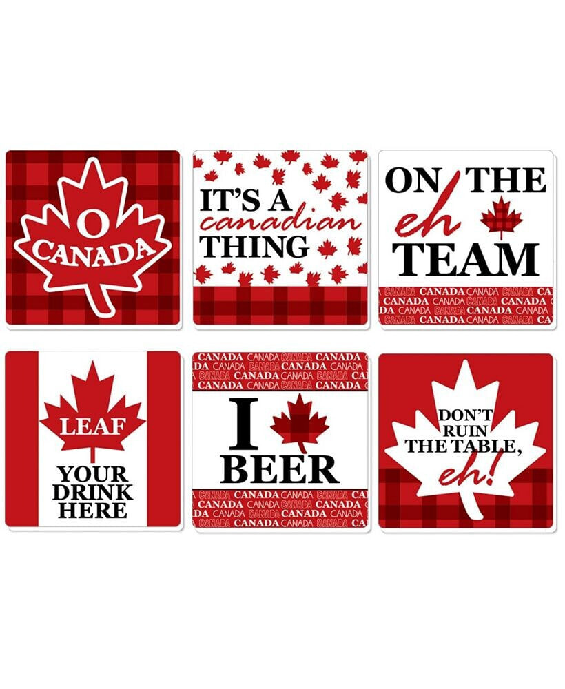 Canada Day - Funny Canadian Party Decorations - Drink Coasters - Set of 6