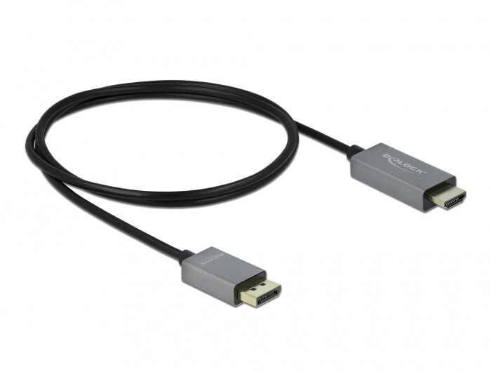 DeLOCK 85928 видео кабель адаптер 1 m DisplayPort HDMI Черный, Серый