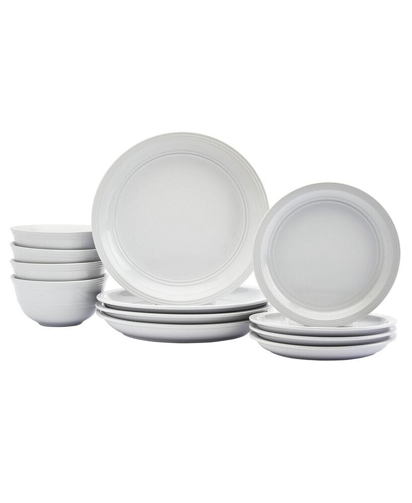 Tabletops Unlimited farmhouse White 12-PC Dinnerware Set, Service for 4