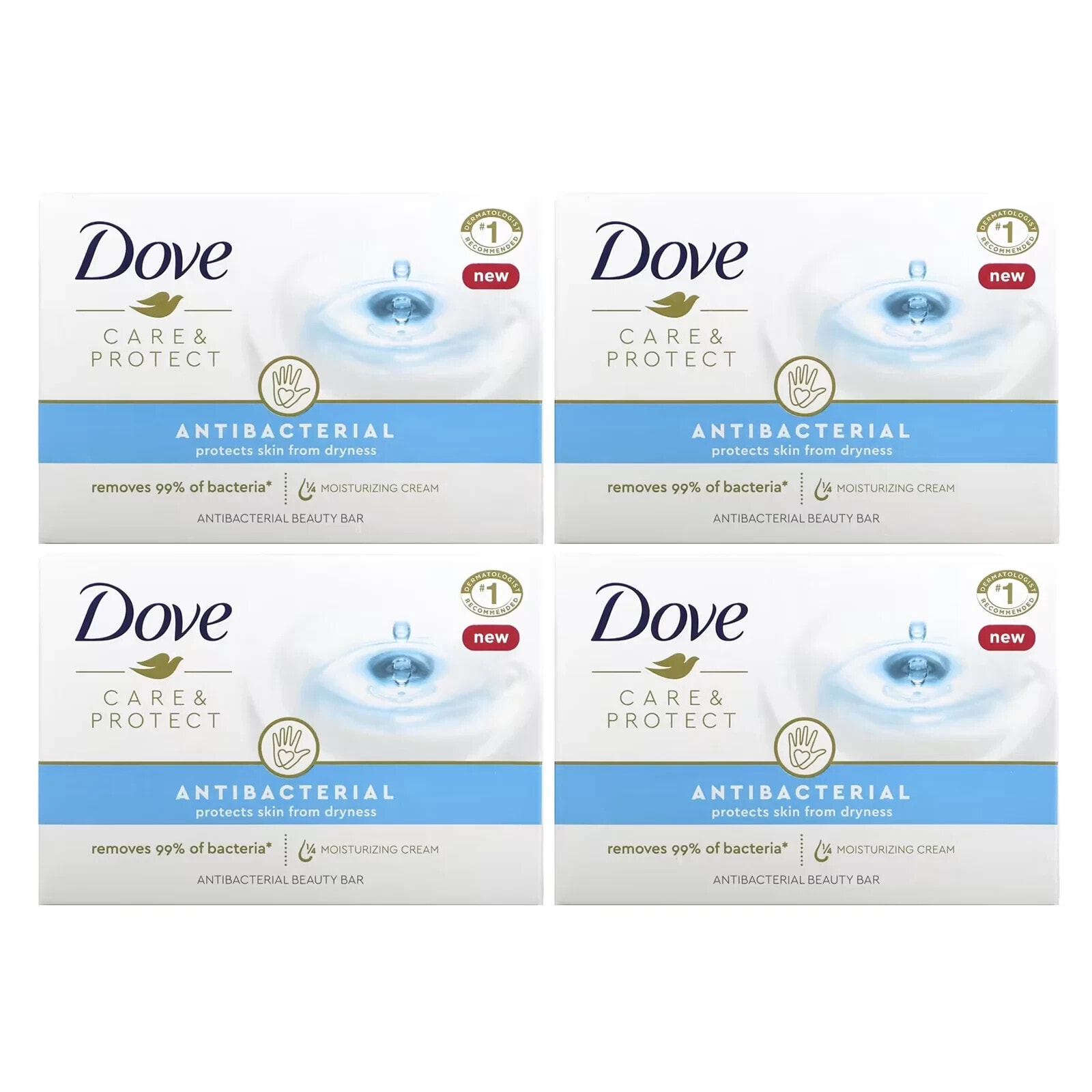 Care & Protect, Antibacterial Beauty Bar, 4 Bars, 3.75 oz (106 g) Each