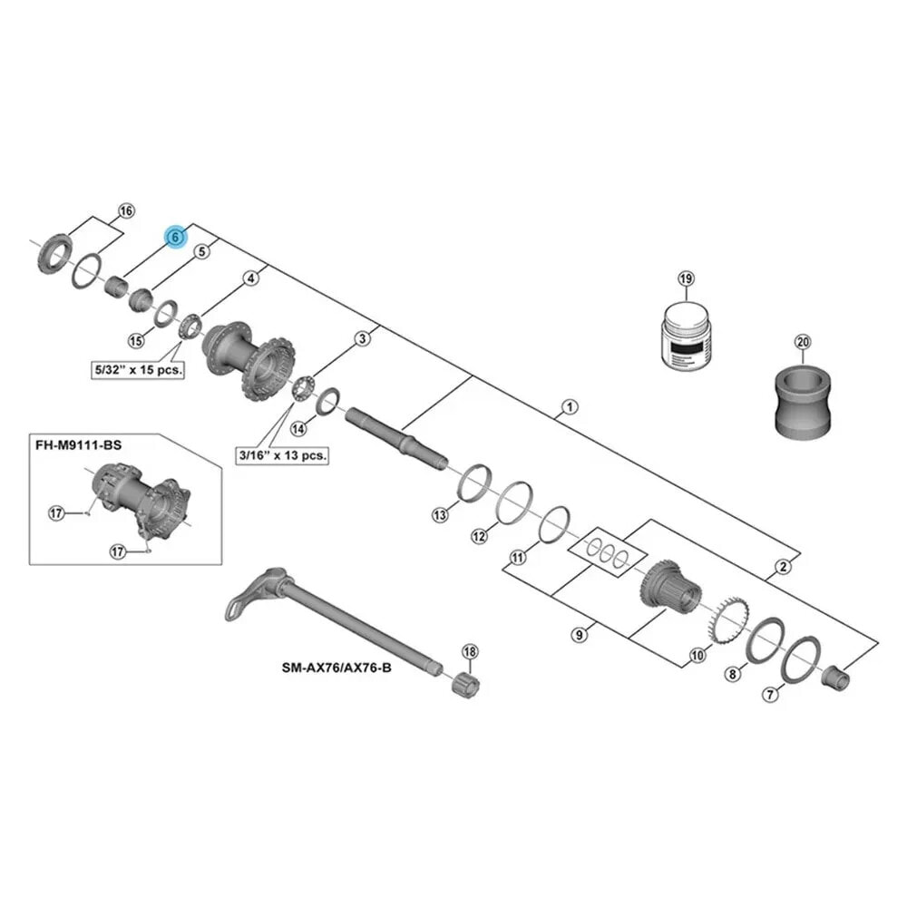 SHIMANO FH-M9111 Left Cone