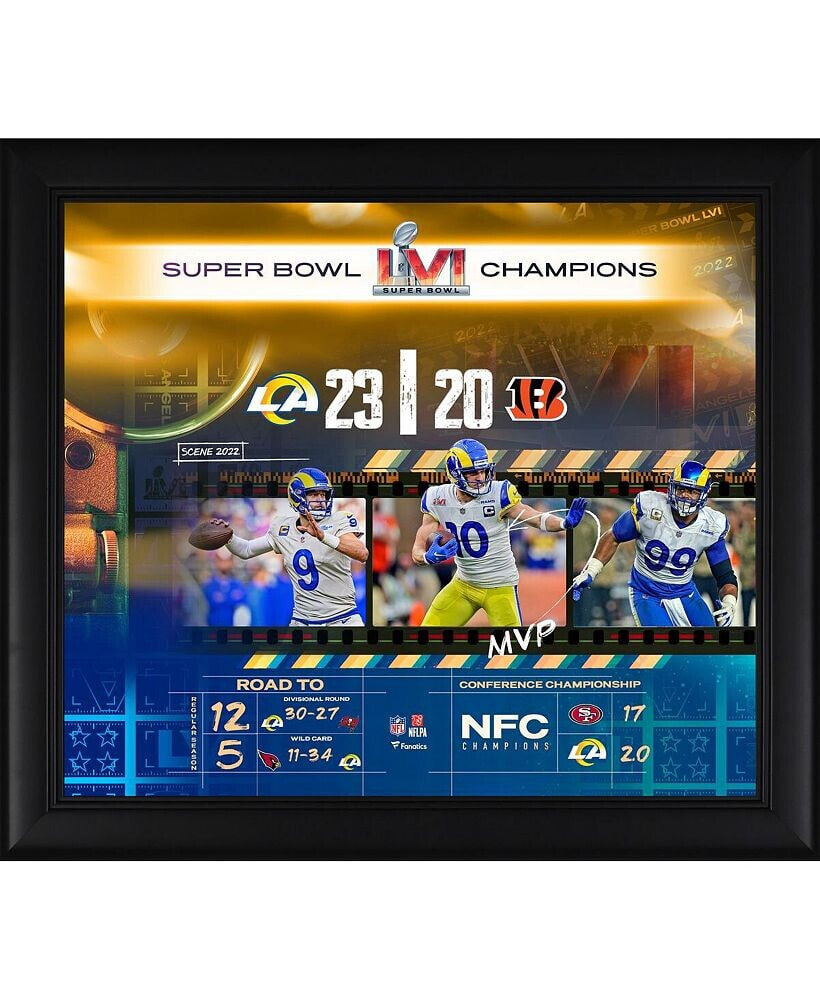 Fanatics Authentic los Angeles Rams Super Bowl LVI Champions 15'' x 17'' Road to the Super Bowl Framed Collage