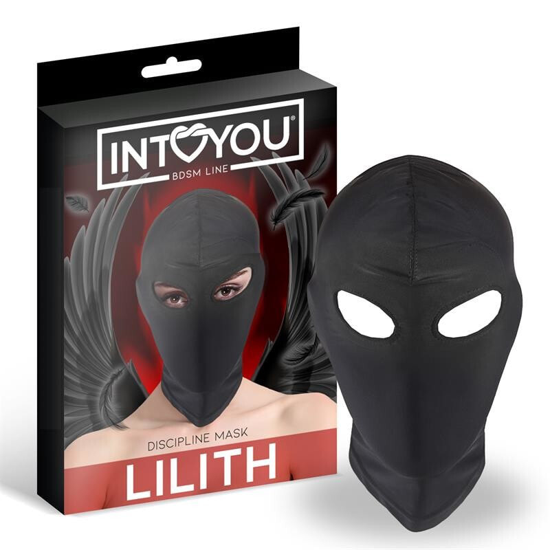 Маска или ошейник для БДСМ INTOYOU BDSM LINE Lilith Incognito Mask with Opening in the Eyes Black