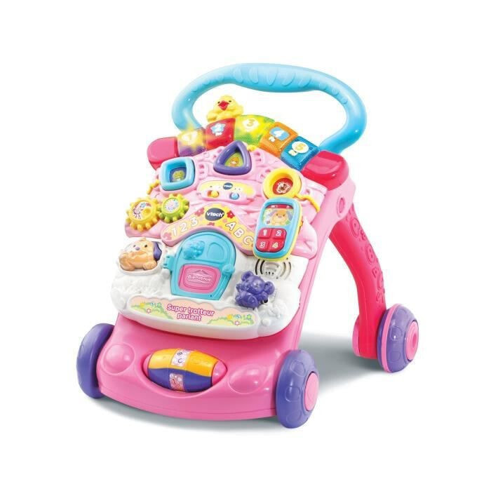 Ходунки - каталка VTECH. С 9 месяцев. 4 колеса. световые эффекты, 100 песен, мелодий, звуков и фраз. Розовый.