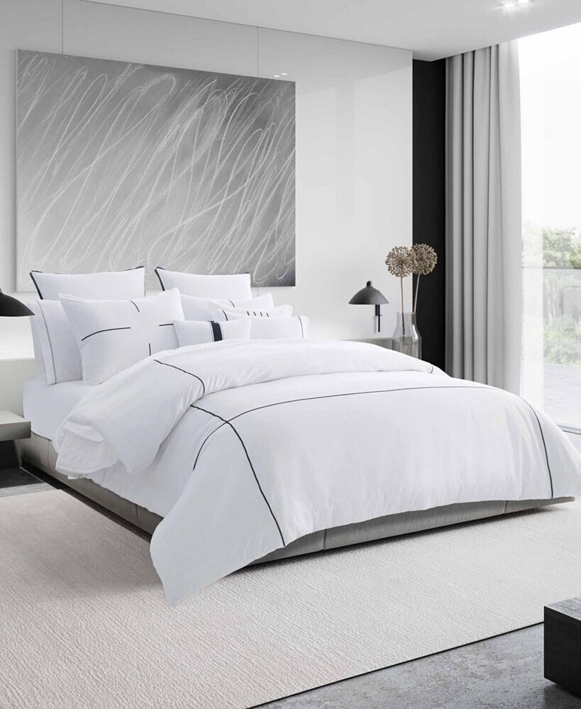 Vera Wang zig Zag Cotton Sateen 3 Piece Duvet Cover Set, King