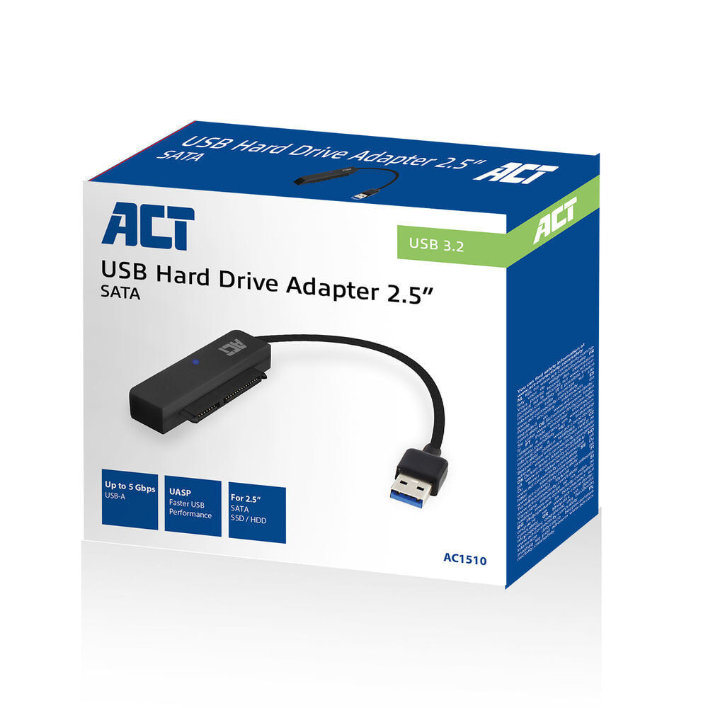 ACT AC1510 гендерный адаптер SATA USB тип-A Черный