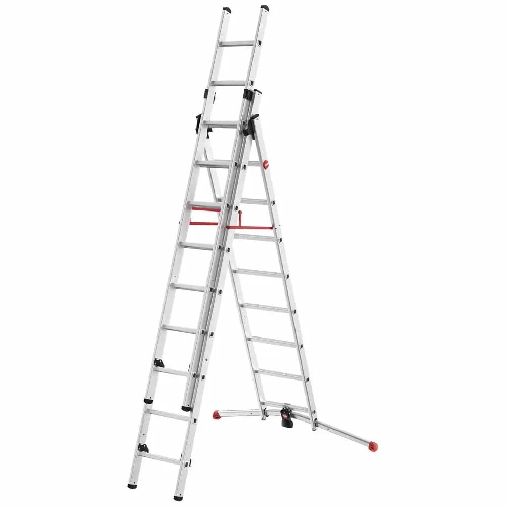 HAILO ProfiLOT Combi 1x8 Steps Extendable Aluminum Ladder