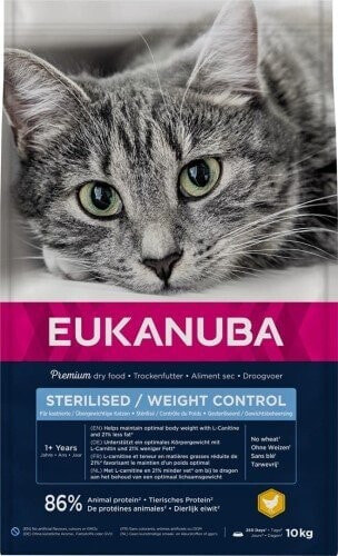 EUKANUBA EUKANUBA Adult Sterilised/Weight Control Rich in chicken - sucha karma dla kota - 10 kg