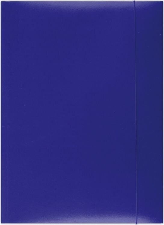 Office Products Teczka z gumką karton/lakier, A4, 350gsm, 3-skrz., niebieska