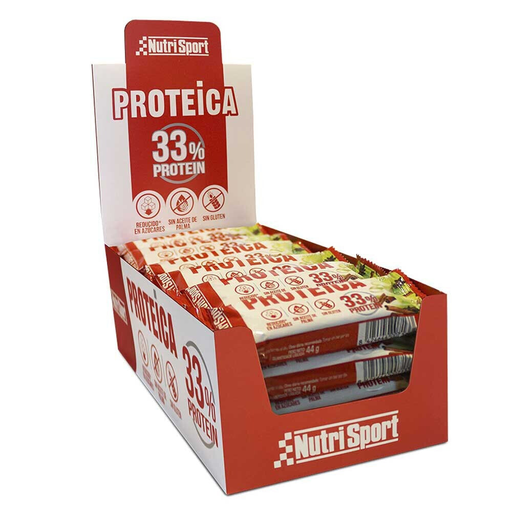 NUTRISPORT 33% Protein 44gr Protein Bars Box Yogurt&Apple Pie 24 Units