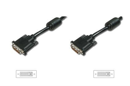 ASSMANN Electronic AK-320101-030-S DVI кабель 3 m DVI-D Черный, Никелевый