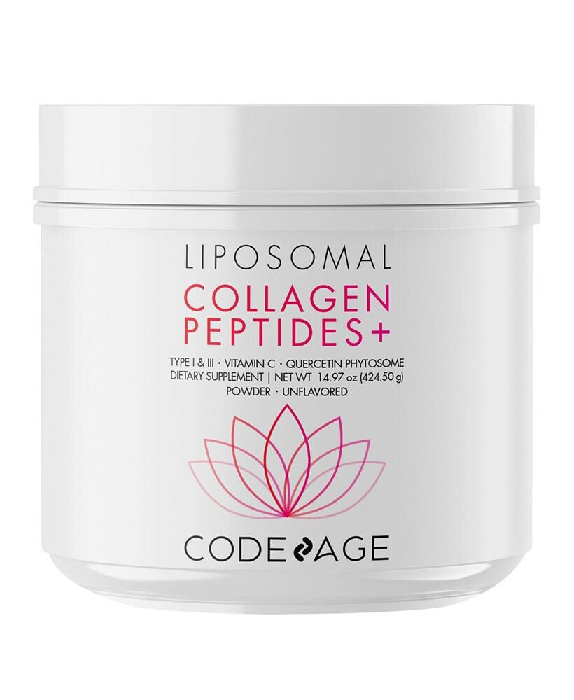 Liposomal Collagen Peptides Powder with Vitamin C & Quercetin Phytosome Supplement - 14.97oz