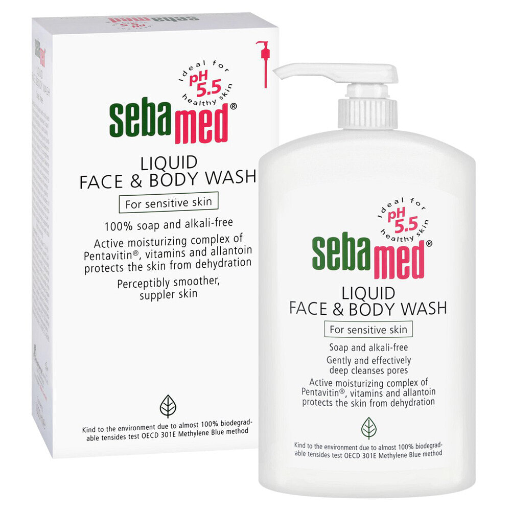 Sebamed Liquid Face & Body Wash For Sensitive Skin Гель для очищения лица и тела для чувствительной кожи 1000 мл