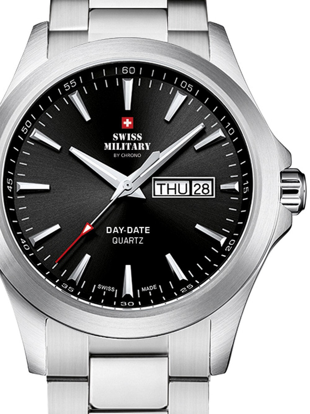 Мужские наручные часы с серебряным браслетом Swiss Military SMP36040.22 Mens 42mm 5ATM