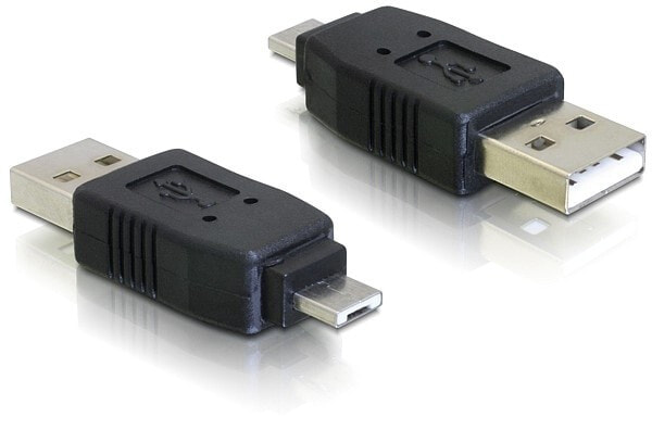 DeLOCK Adapter USB micro-A male to USB2.0 A-male USB 2.0 A Черный 65037