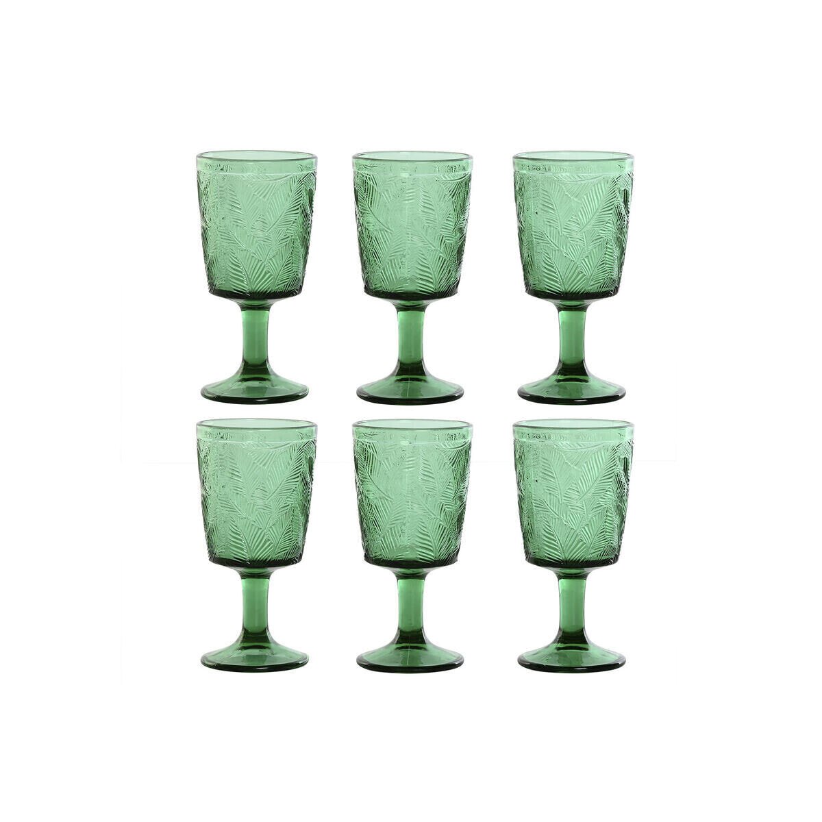 Set of cups Home ESPRIT Green Crystal 285 ml (6 Units)