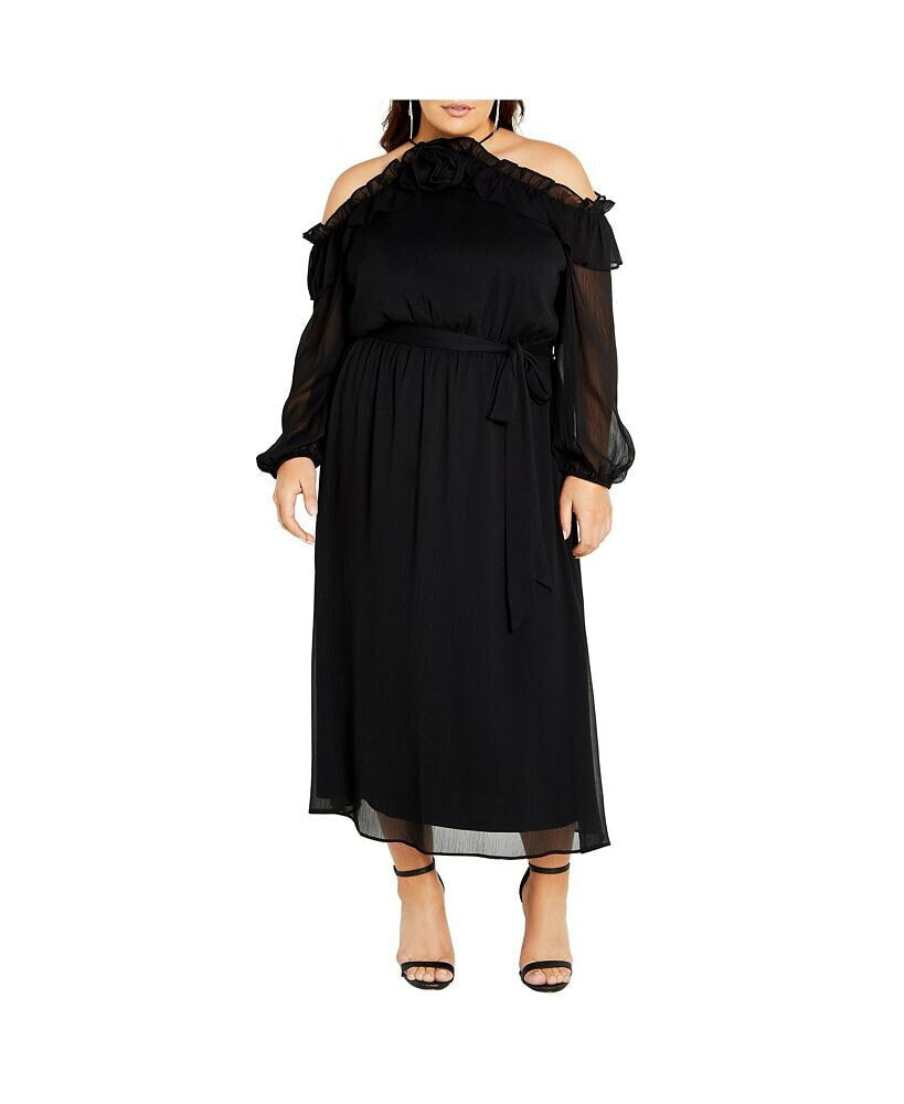 CITY CHIC plus Size Nikita High Neck Flower Dress