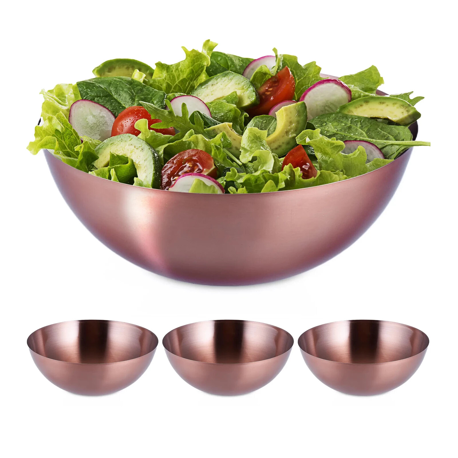 4 x Salatschüssel aus Edelstahl 2l