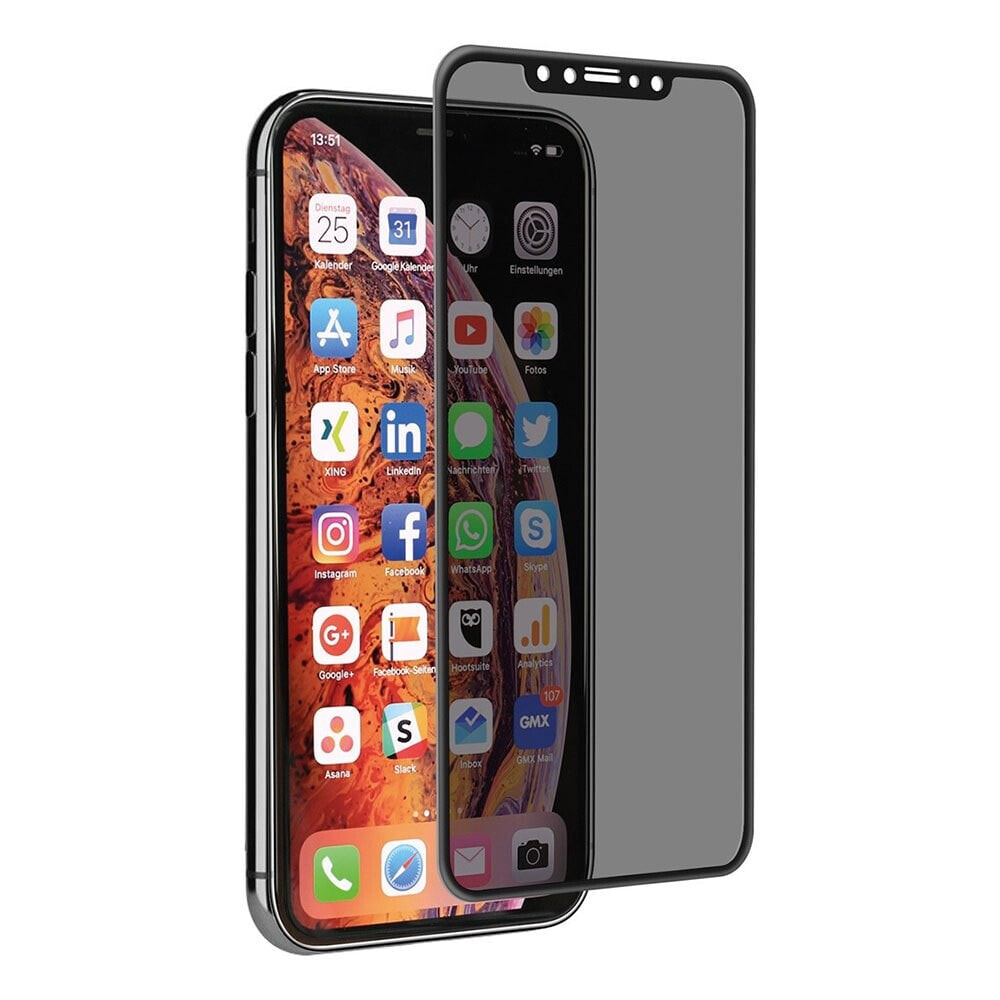 MUVIT iPhone XS Max Privacy Case Friendly tempered glass screen protector