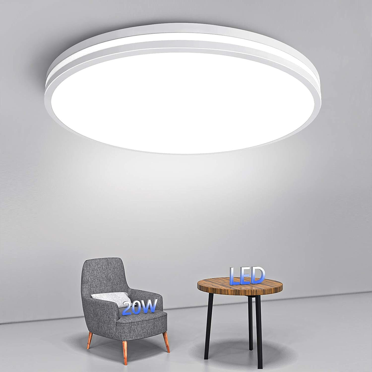 Светодиодные потолочные светильники Airand, круглые, современные светодиодные потолочные светильники для спальни, кухни, гостиной, лампы для балкона, прихожей, кухни, гостиной [Класс энергопотребления A ++]