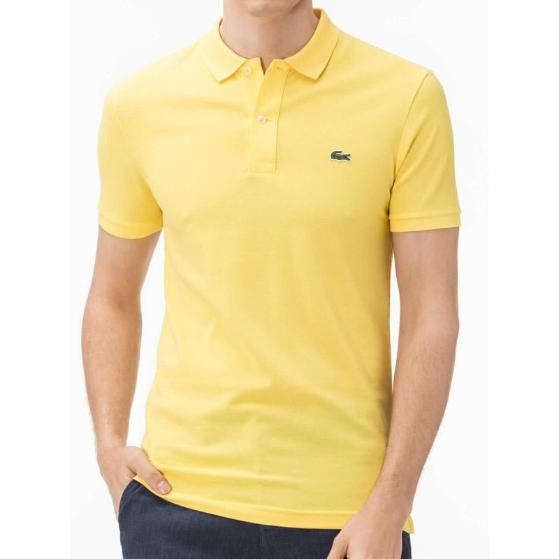 Мужская футболка-поло повседневная желтая с логотипом Lacoste M PH401200-6FW
