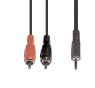 e+p B 113/2 аудио кабель 2,5 m 2 x RCA 3,5 мм Черный
