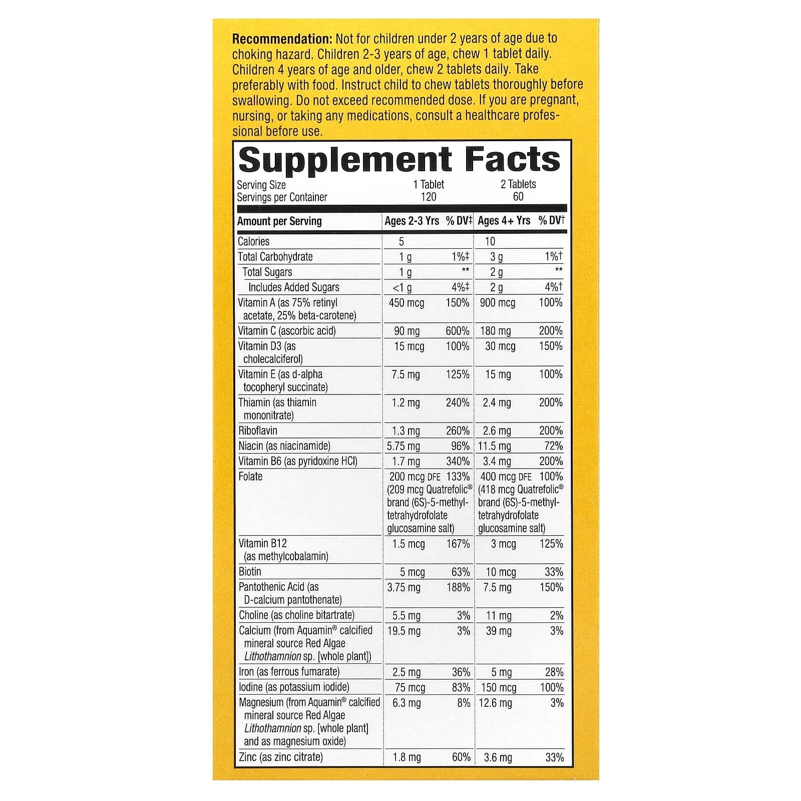 Alive! Kids, Chewable Multivitamin, Orange & Berry Fruit, 120 Chewable Tablets