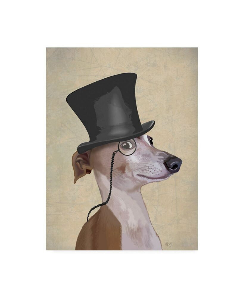 Trademark Global fab Funky Greyhound, Formal Hound and Hat Canvas Art - 36.5