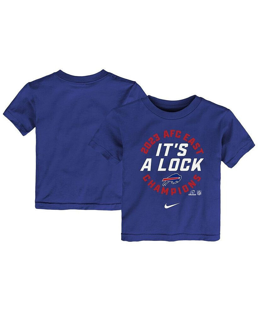 Nike toddler Boys and Girls Royal Buffalo Bills 2023 AFC East Division Champions Locker Room Trophy Collection T-Shirt