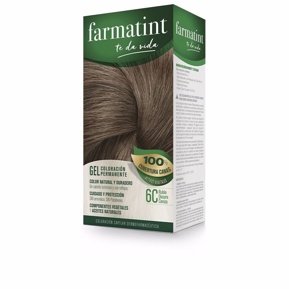 Краска для волос FARMATINT GEL coloración permanente #6c-rubio oscuro ceniza