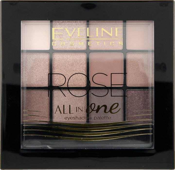 Eveline All in One Eyeshadow  Rose  Палетка теней для век 12 оттенков 12 г