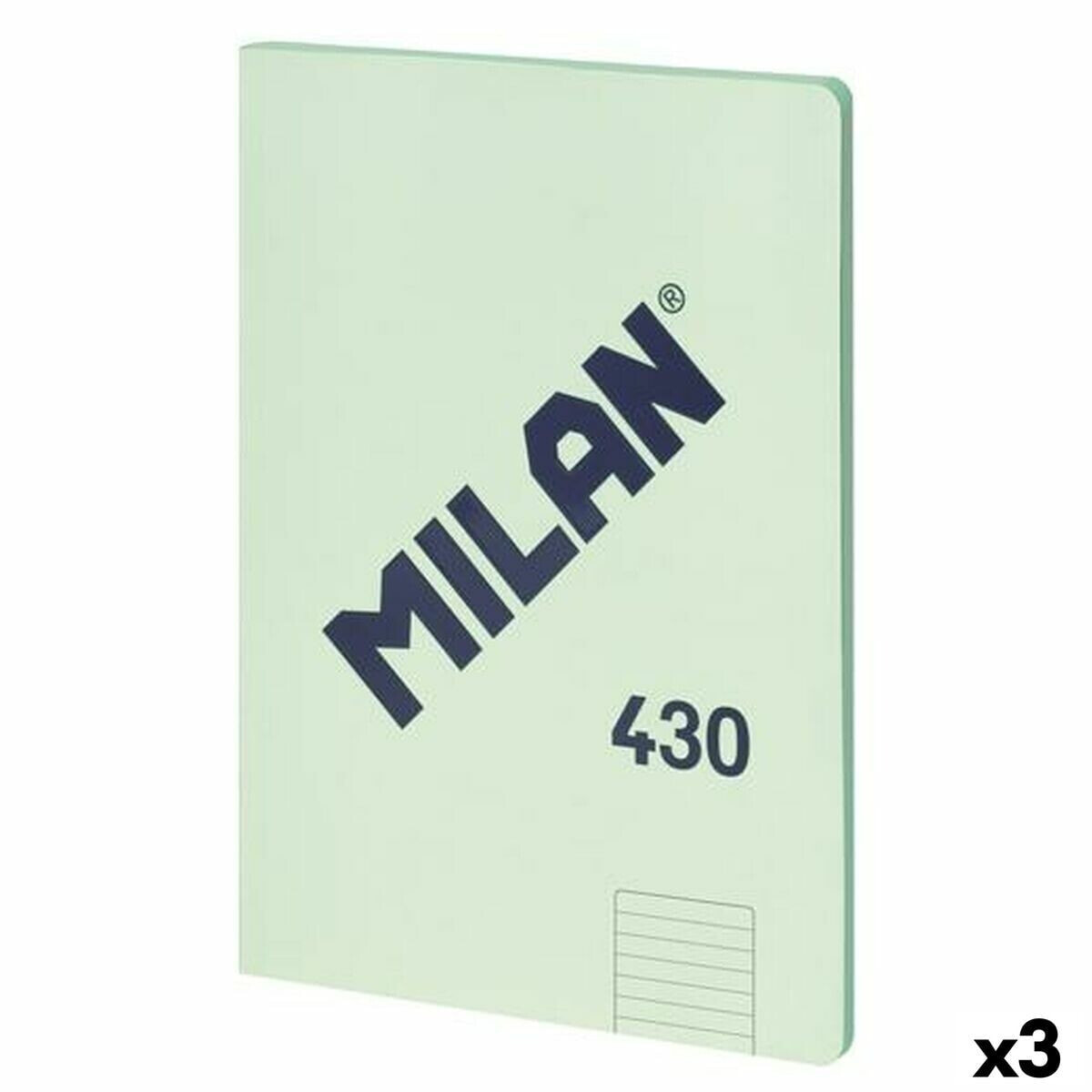 Notebook Milan 430 Green A4 48 Sheets 21 x 29,7 cm (3 Units)