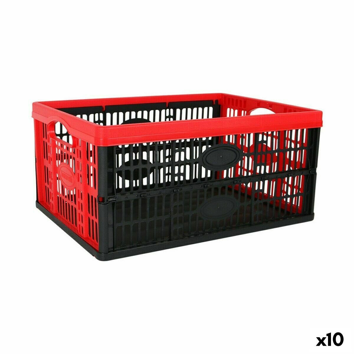 Folding Box with Handles Tontarelli Voilà Red 47,5 x 35 x 23,6 cm (10 Units)