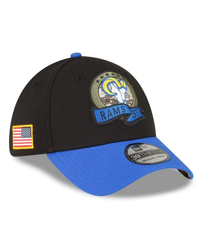 New Era men's Black, Blue Los Angeles Rams 2022 Salute To Service 39THIRTY Flex Hat