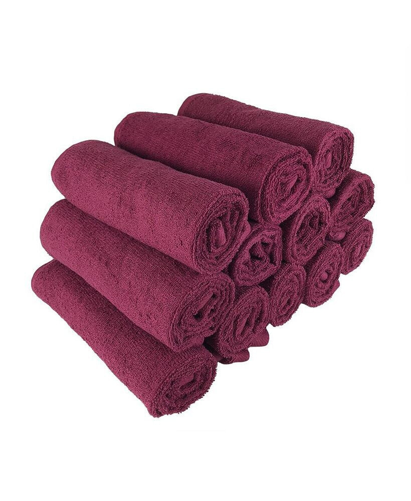 Arkwright Home bleach-Safe Cotton Salon Towels (12 Pack), Full Size 16x28 in., Solid Color, Absorbent Hair Drying Towel, Perfect for Salon and Spa
