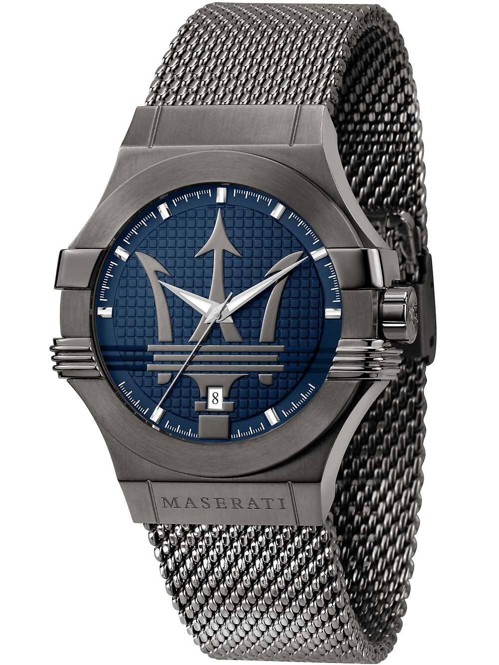 Мужские наручные часы со стальным браслетом Maserati R8853108005 Potenza mens watch 42mm 10ATM